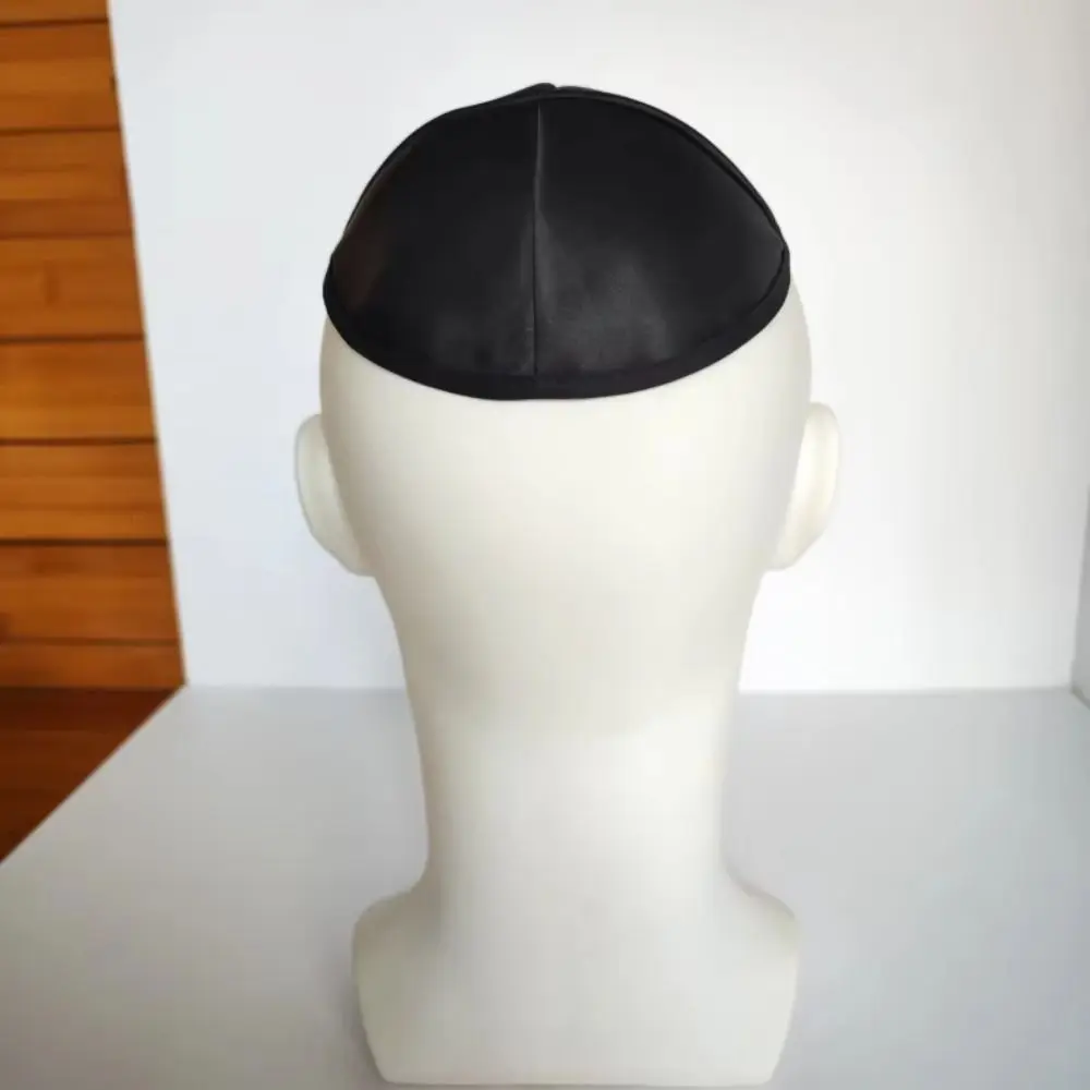 Solid Color Kippah Cap Round Dome Satin Fabric Skull Cap Lightweight Smooth Surface Head Cover Daily Wear
