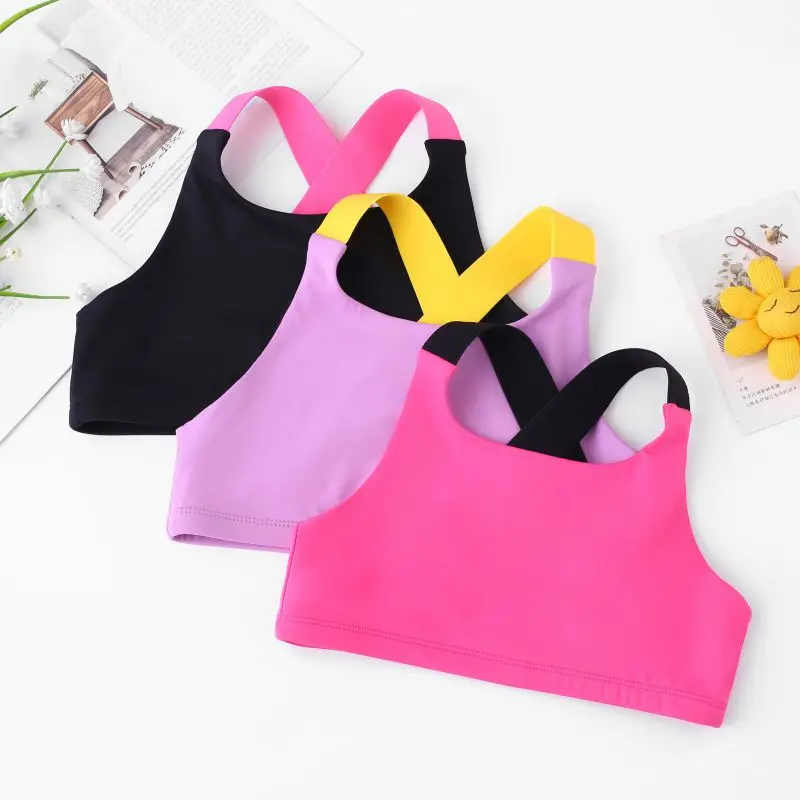 Summer Spring Autumn Quick Dry Sports Vest for Kids Girls Outdoor Running Fitness Breathable Camisole for Sweet Princess Childre