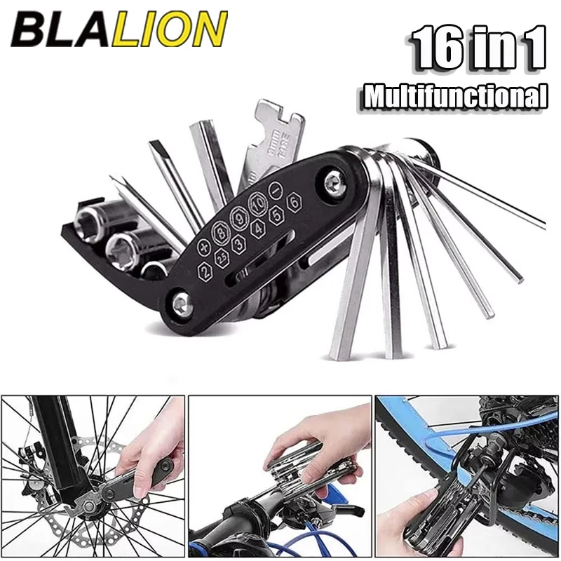 

Портативный набор инструментов для ремонта велосипеда BLALION 16 в 1, шестигранный ключ, гайка, отвертка для шин, многофункциональный инструмент для ремонта велосипеда мотоцикла