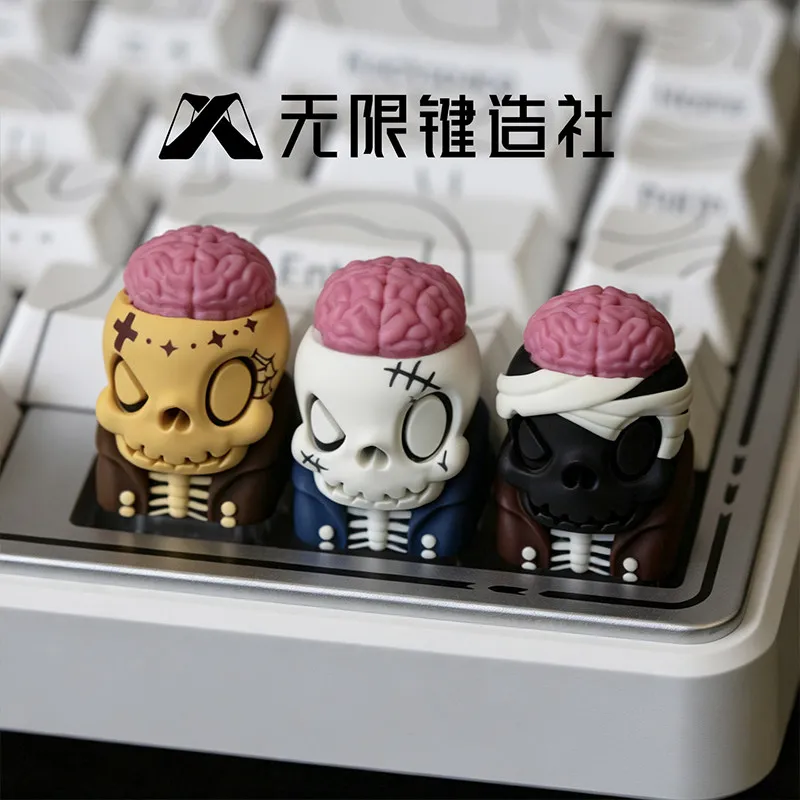 Mind-Blowing Skull Resin Art Keycap Creative Replaceable Esc Key Cap For Mechanical Keyboard Decoration Model Adult Collect Gift