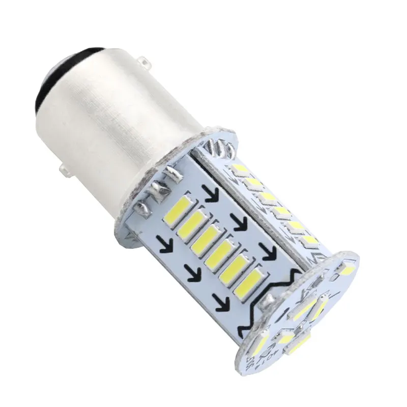 Ampoule LED Stroboscopique 1157 pour Feux de Stop Arrière de Voiture, Lumière de Jour Blanche et Rouge, P21W, BAY15D, 30SMD 4014, 1 Pièce