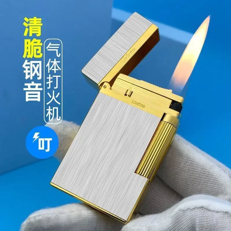 2026 Calories Loud Inflatable Brass Sliding Lighter High-end Gift for Men