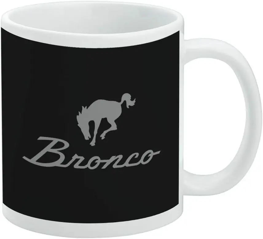 GRAPHICS & MORE Bronco Chrome Logo Ceramic Coffee Mug, Novelty Gift Mugs for Coffee, Tea and Hot Drinks, 11oz, White