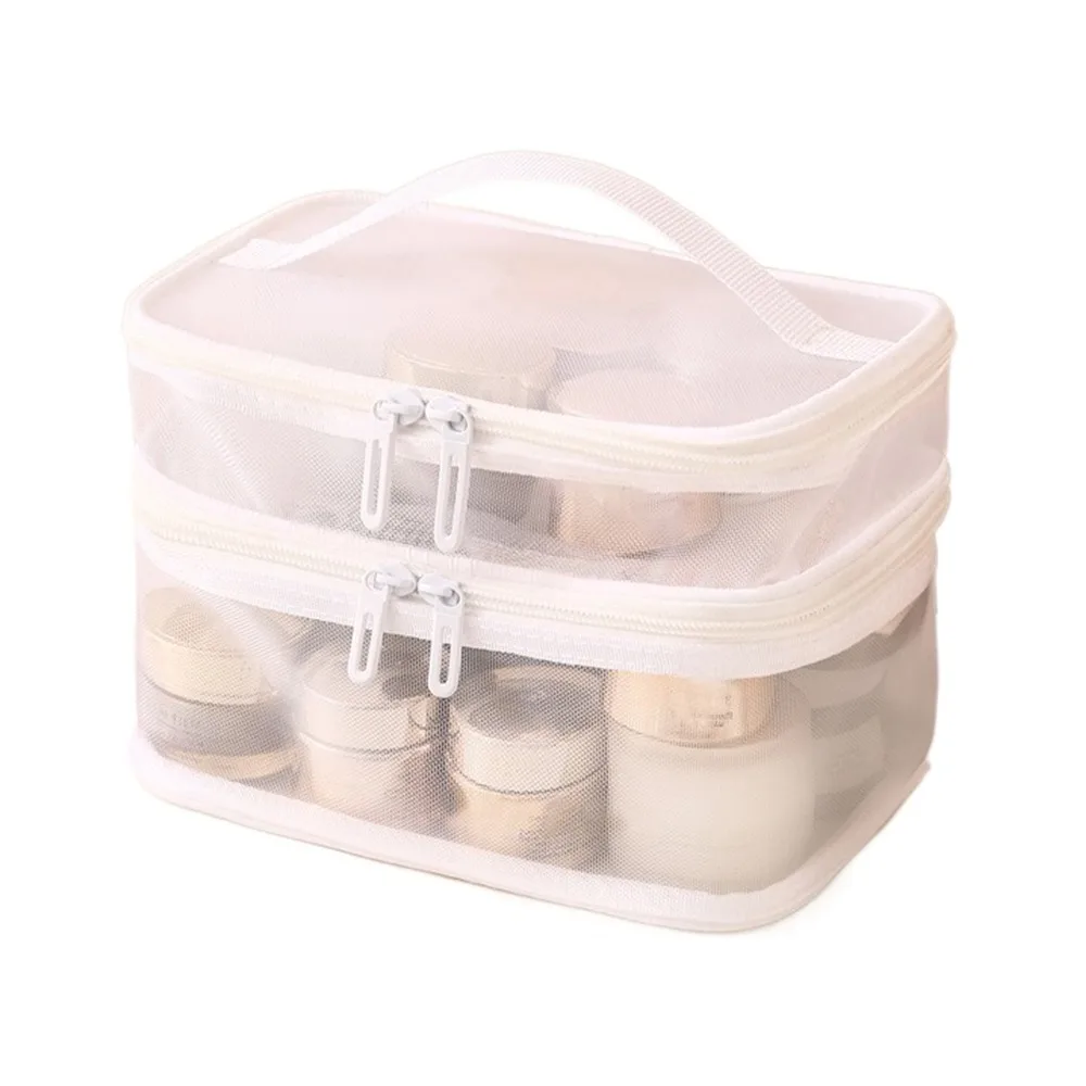 1/2/3 Layers Mesh Cosmetic Bags Cosmetic Case Wash Pouch Cosmetic Storage Bag Large Capacity Multi-Functional