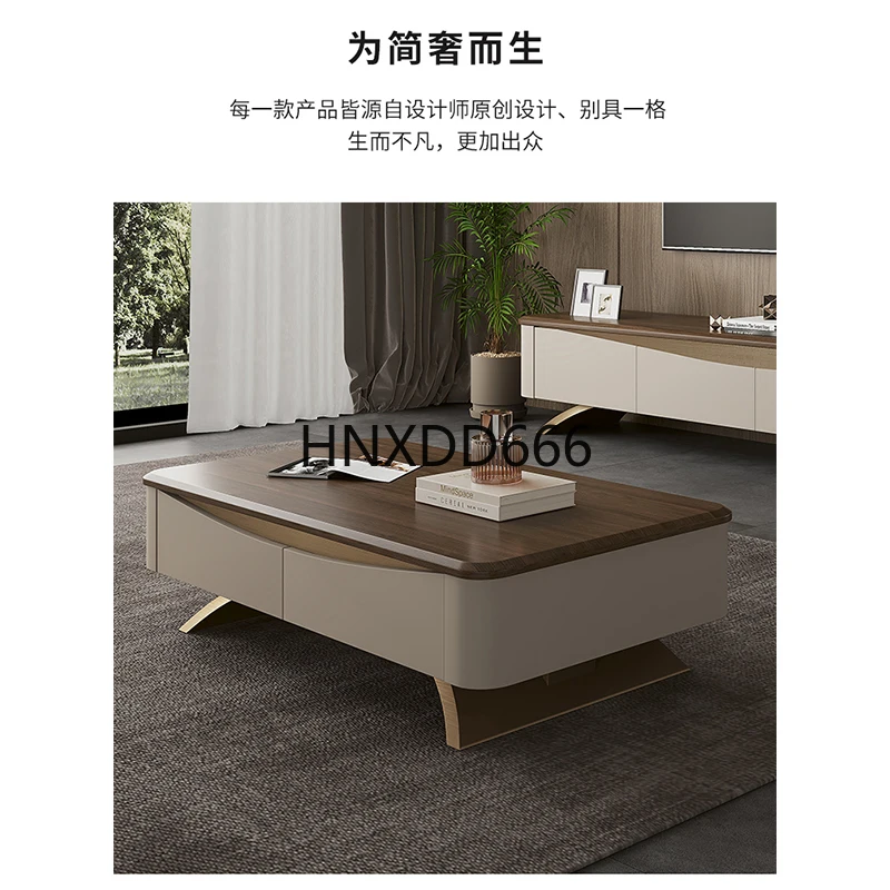 طاولة قهوة من الخشب الصلب، خزانة تلفزيون لغرفة المعيشة، مزيج من خشب الجوز الأسود #5