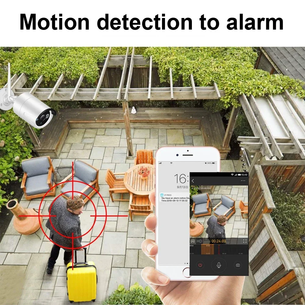 무선 Wifi 감시 NVR 키트 8ch 7 "LCD 화면 CCTV HD 1080P 야외 방수 보안 카메라 시스템 Tuya APP