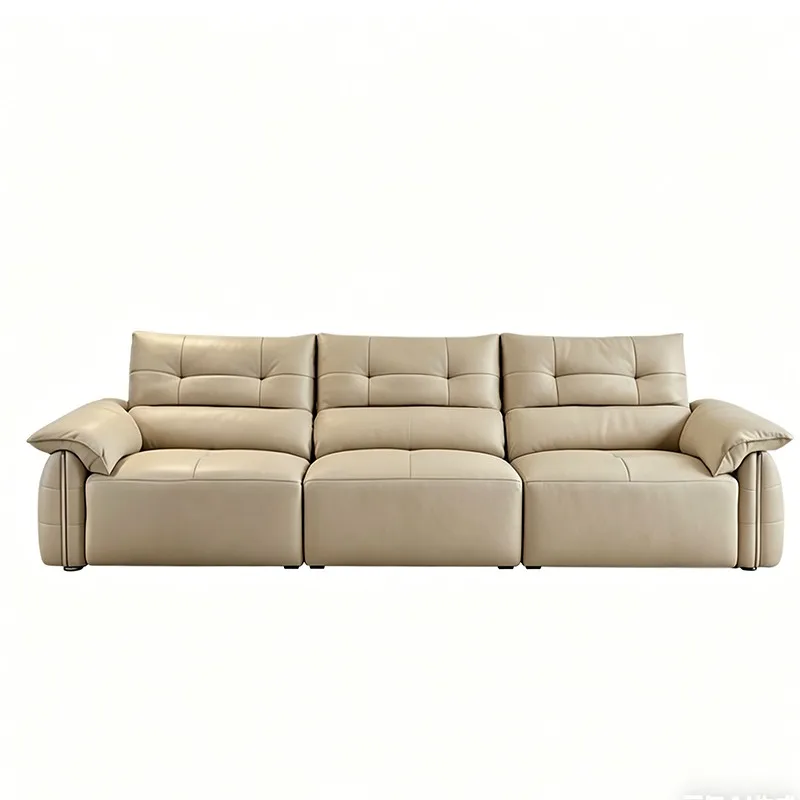 Modern Luxury Indoor Furniture Home Furniture Living Room Custom Leather Three-Piece Motion Sofa Set