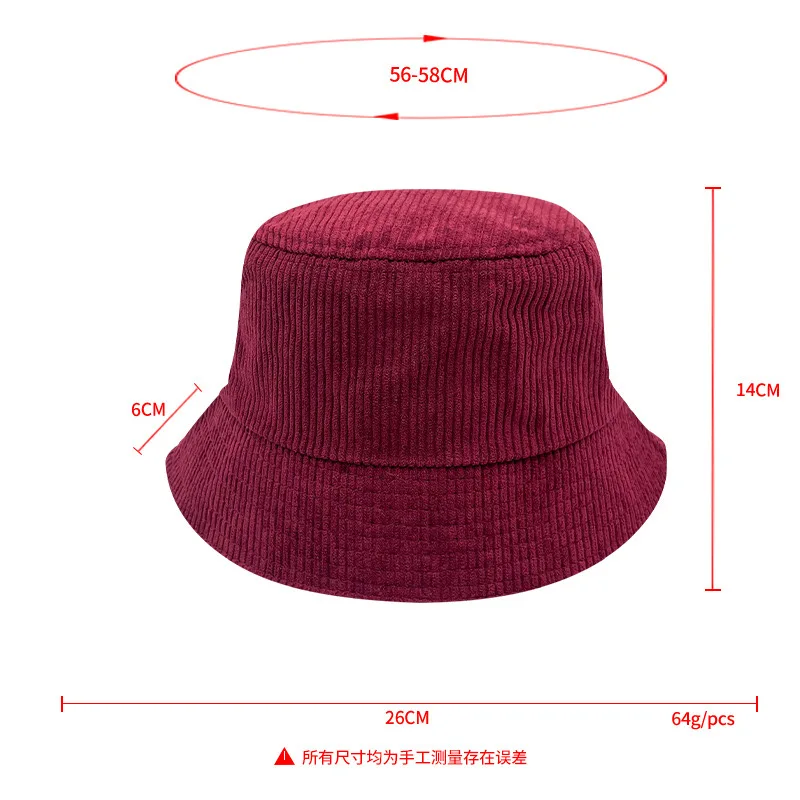 Professional Customized High Quality Embroidered Corduroy Fisherman\'s Hat Design Your Own Corduroy Logo Fisherman\'s Hat