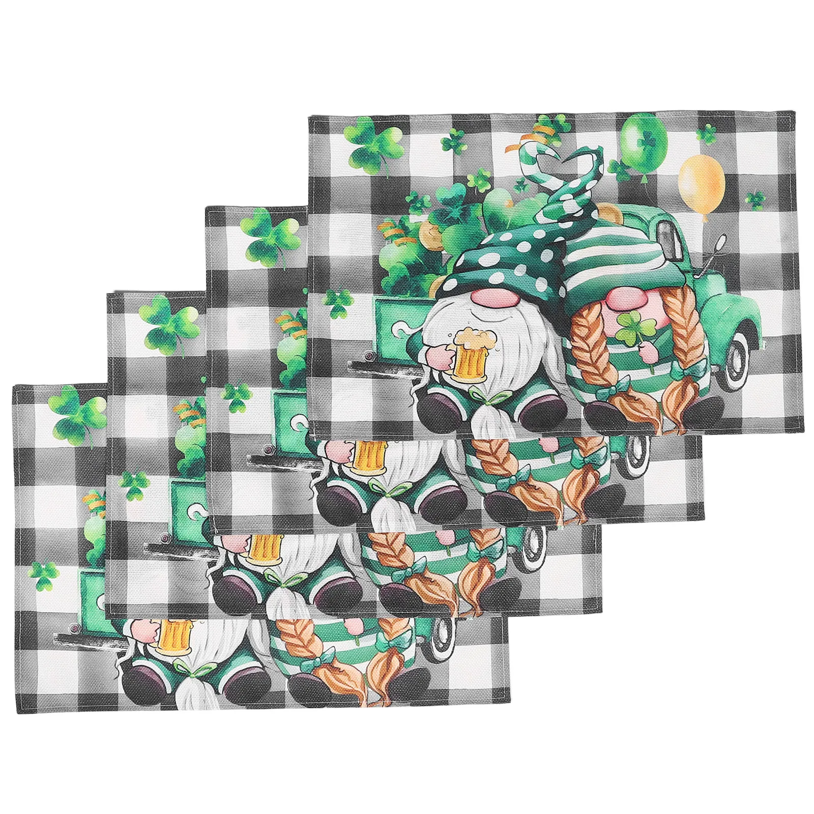 4 Pcs Place Mats for Table Heat Resistant Irish Placemats Hot Dish Plate Dinner Cooking Pad Protect Cup Insulation