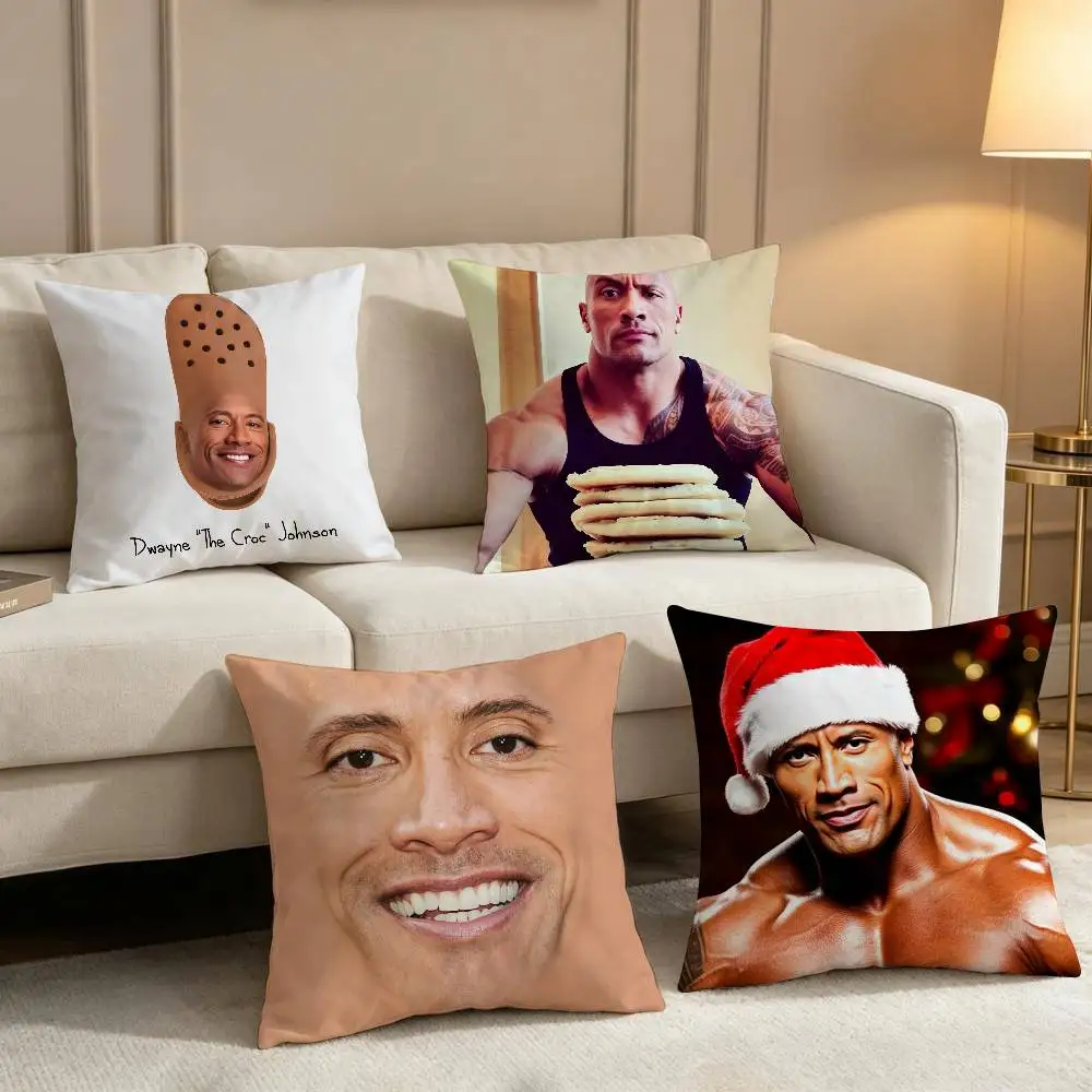 The Rock Face D-Dwayne cushion cover soft Comfortable Pillow Case for Sofa Living Room Cartoon Home office Protective Covers