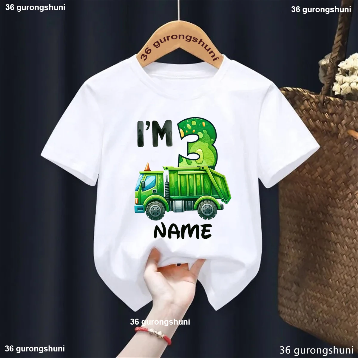 Custom Name I Am 3rd Birthday Track Printed T Shirt Boys Car Birthday Party T-Shirt Funny Kids Clothes Summer Tops Tee Shirt