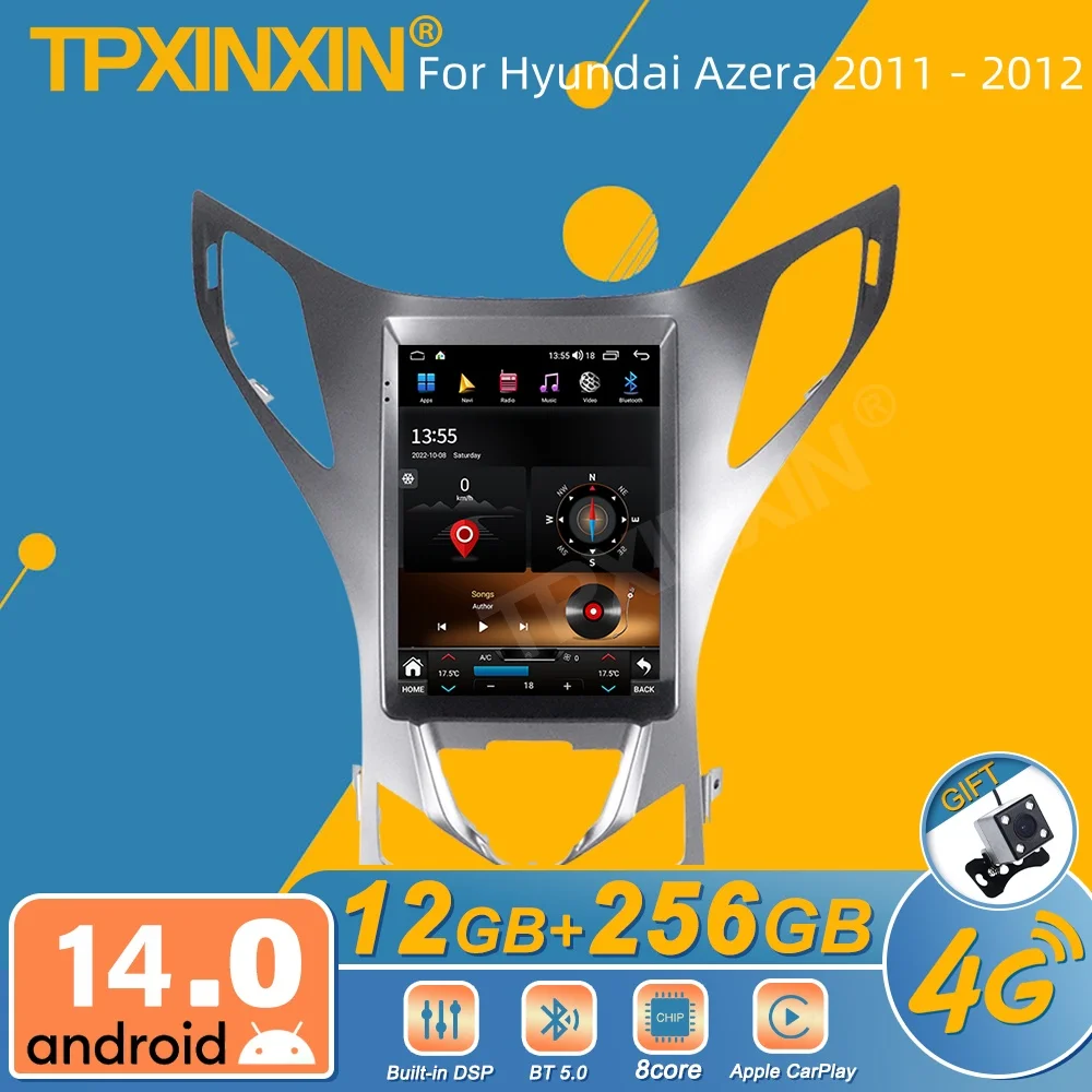

Для Hyundai Azera 2011-2012 Android автомобильный радиоприемник мультимедийный видеоплеер беспроводной Carplay авторадио стерео GPS Navi головное устройство