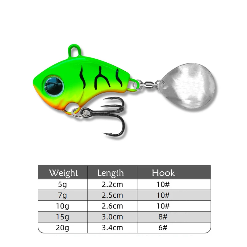 Testar Fishing Lures 5g 7g 10g 15g 20g Wobbles Rotating Metal Vib Vibration Tail Artificial Hard Baits Jig Spinner Spoon Pesca