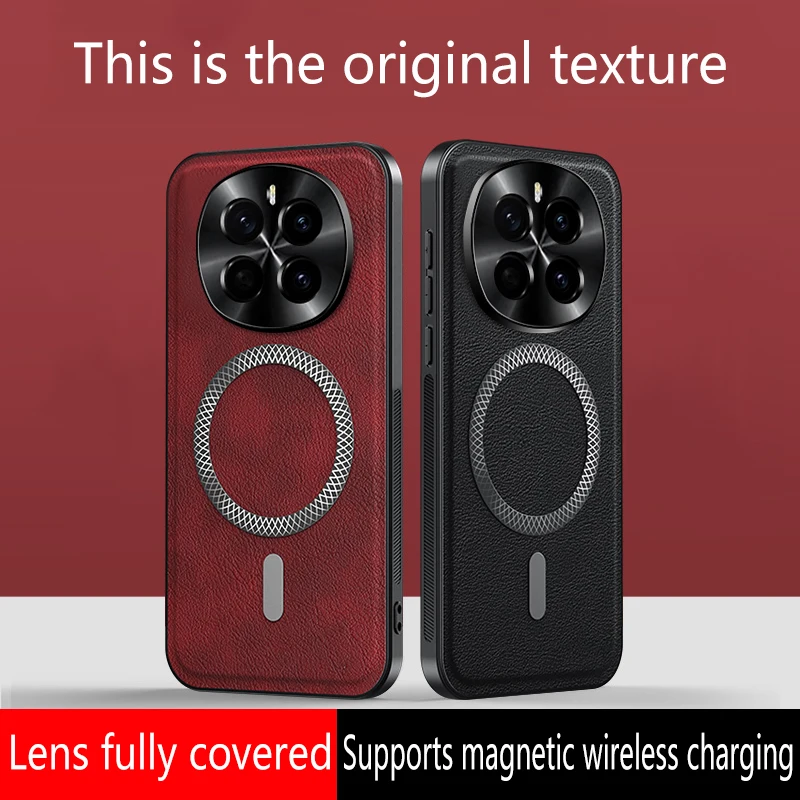 Funda de cuero PU de lujo para Honor Magic7 Pro Magsafe protección de lente magnética cubierta a prueba de golpes para Honor Magic6 Pro Magic5 Pro