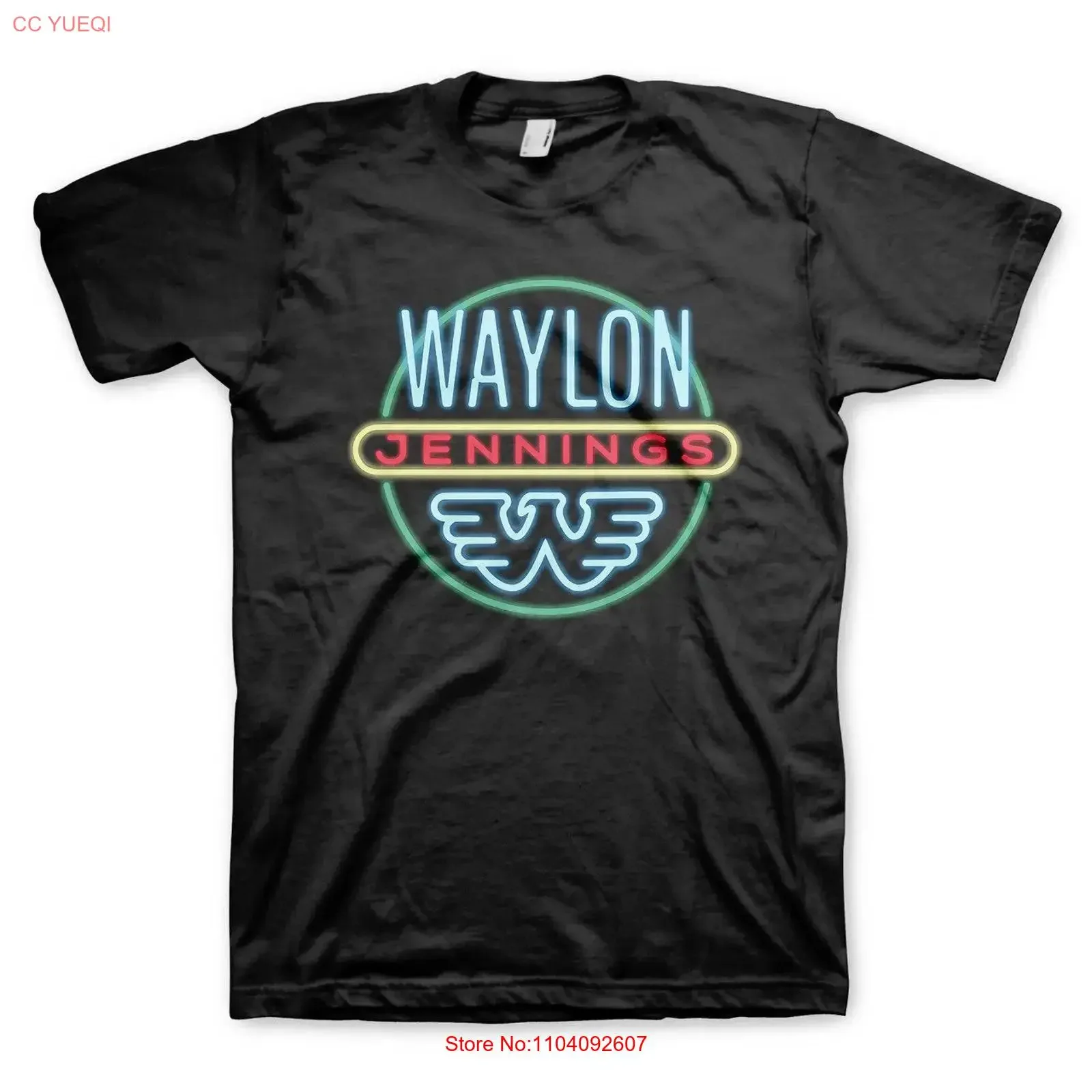 Waylon Jennings Neon T Shirt vintage Washed Stylish homme fashion Top For Everyday Wear Breathable graphic Casual Stretched