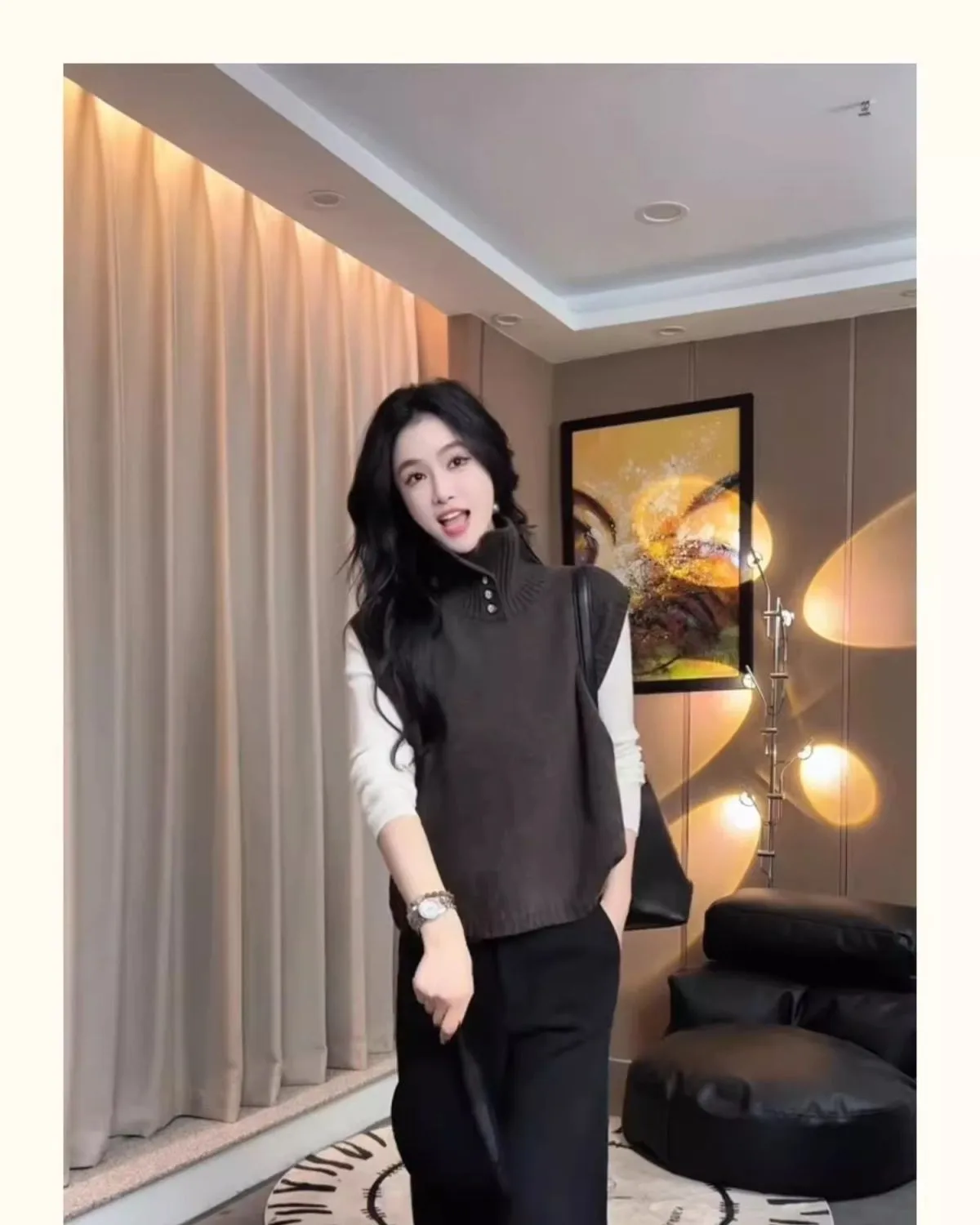 Gilet maglione lavorato a maglia alto Ne da donna Casual Sle Loose Fit Lungo Sve Abbigliamento interno Stratificazione Faion Autunno Inverno Tempo libero