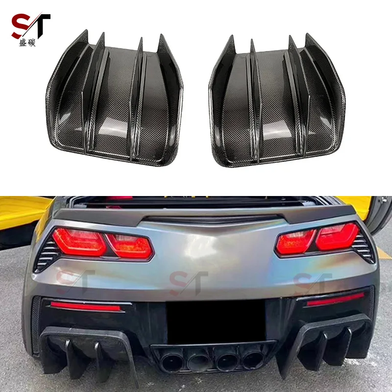 

Подходит для Chevrolet Corvette C7, задний бампер из углеродного волокна, двухступенчатый задний диффузор, модернизация