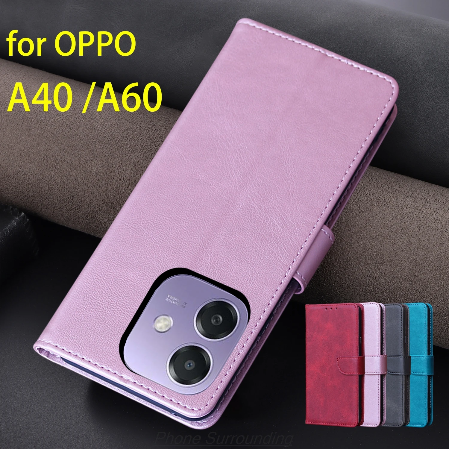 Wallet Flip Cover Leather Case for OPPO A40 CPH2669 / OPPO A60 5G CPH2683 Pu Leather Phone Bags protective Holster Fundas Coque