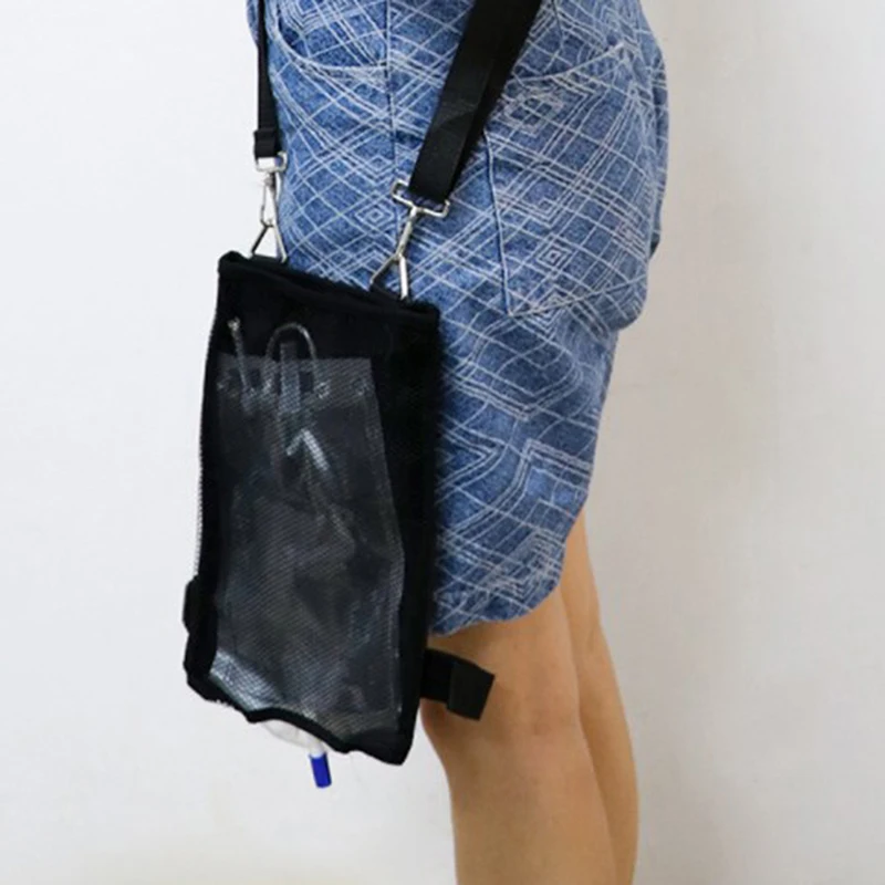 New 2000ML  Drainage Bag Cover Shoulder Leg Strap Catheter Abdominal Drain Bag
