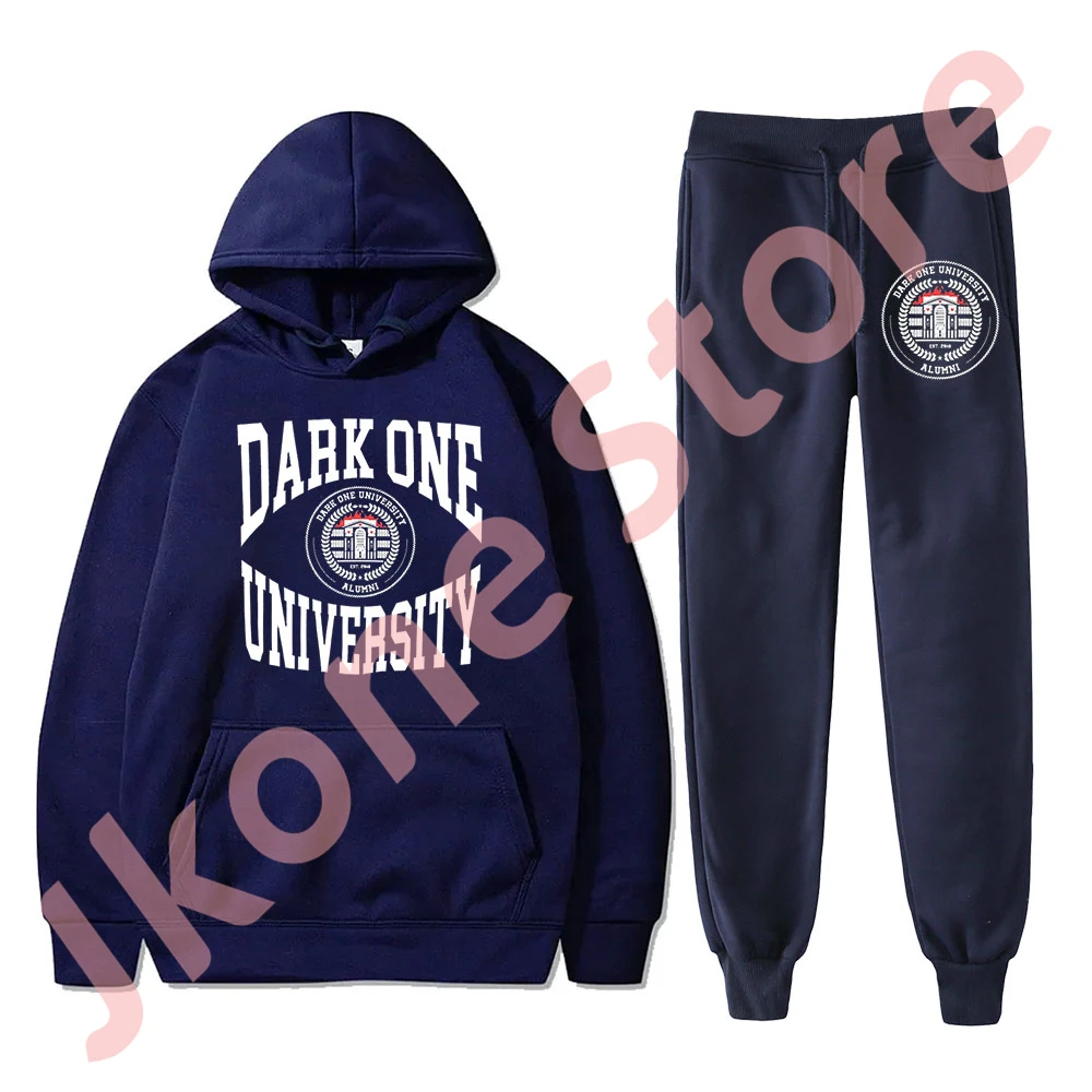 Lil Darkie Dark One University Logo Hoodies Jogger Pants Set Cosplay Women Men Fashion HipHop Streetwear Sweatshirts