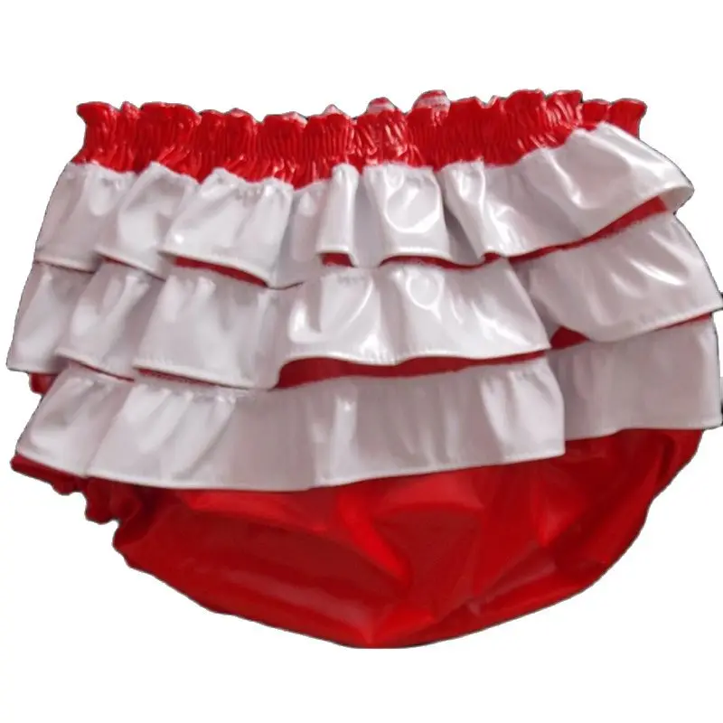 Adult Giant Baby Sexy Girl Black Thin PVC Girly Short Skirt Maid Lining Satin Role-playing Gothic Dress Underwear Multi-color