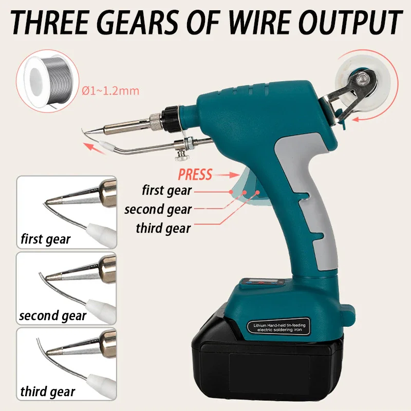 무선 전기 납땜 다리미 자동 전송 주석 용접 건 수리 전동 공구, Makita, Dewalt, Milwaukee, Bosch 배터리용