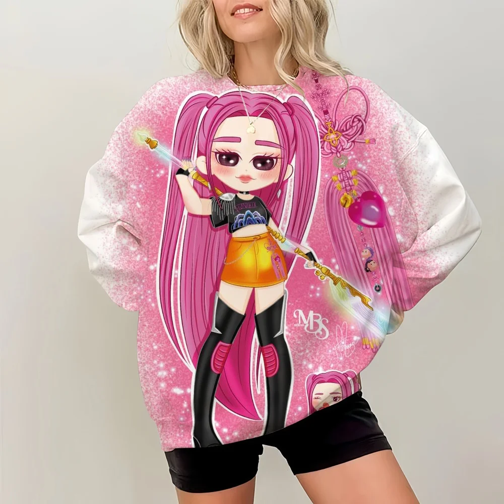 

New Anime Kpop Demon Hunter Hoodie Sweater Plus Velvet Women Men Retro Streetwear 2026 Hot Funny Movie Sweatshirt New Products