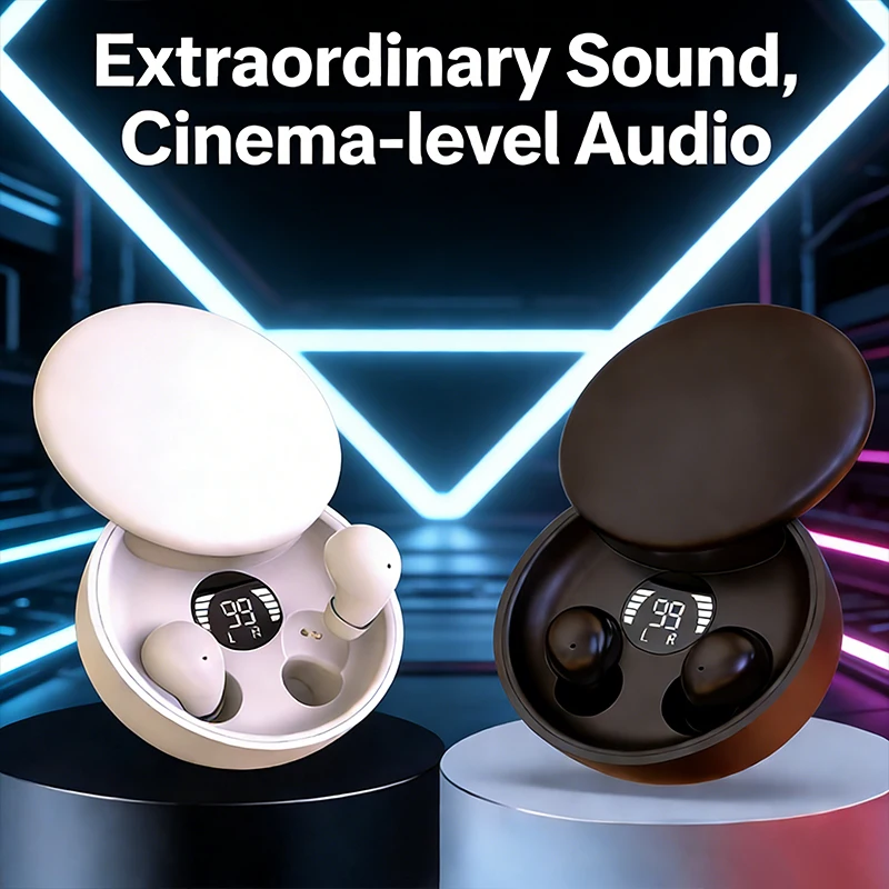 SK26 Bluetooth 5.3 Wireless Earphones Small Earbuds Sleeping Sport Invisible Headphones Bass Sound Quality Headset Sliding Cover