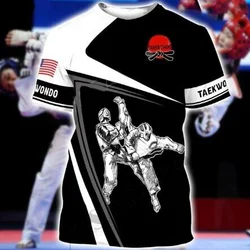 3D Printed Men's Taekwondo T-shirt Sportswear Summer Crew-neck Short-sleeved Clothing Free Custom 2023