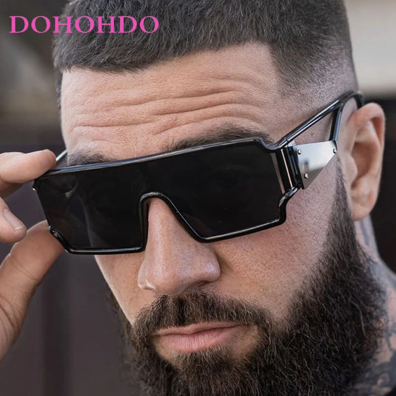 

Retro Oversized Square One-Piece Women Sunglasses Luxury Design Hollowing Out Men Sunglass Outdoor Driving Shades Ladies UV400