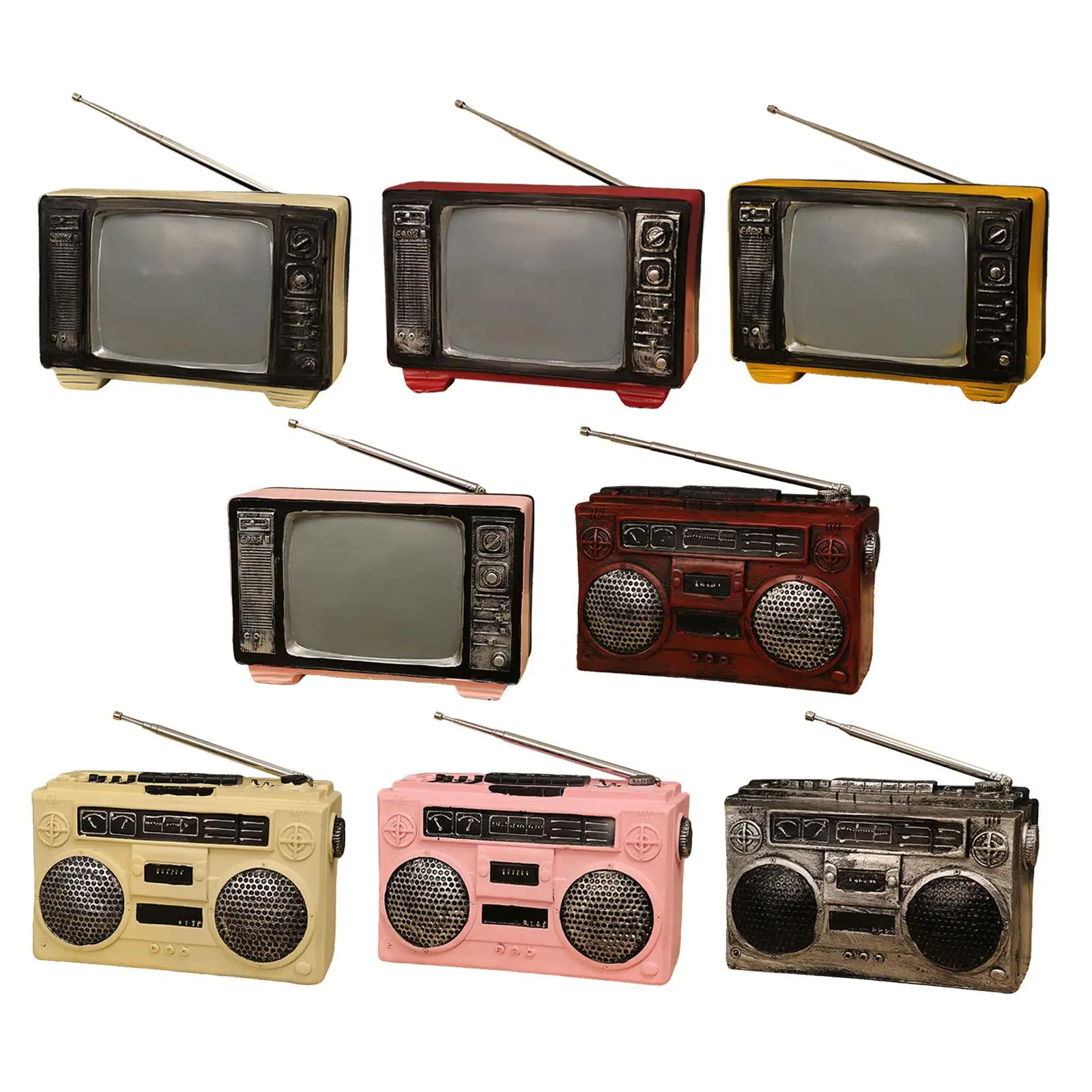 Vintage Decor for Home Decorative Simulation Tv Model Ornaments Handicrafts for Office Desktop Home Bedroom Sturdy
