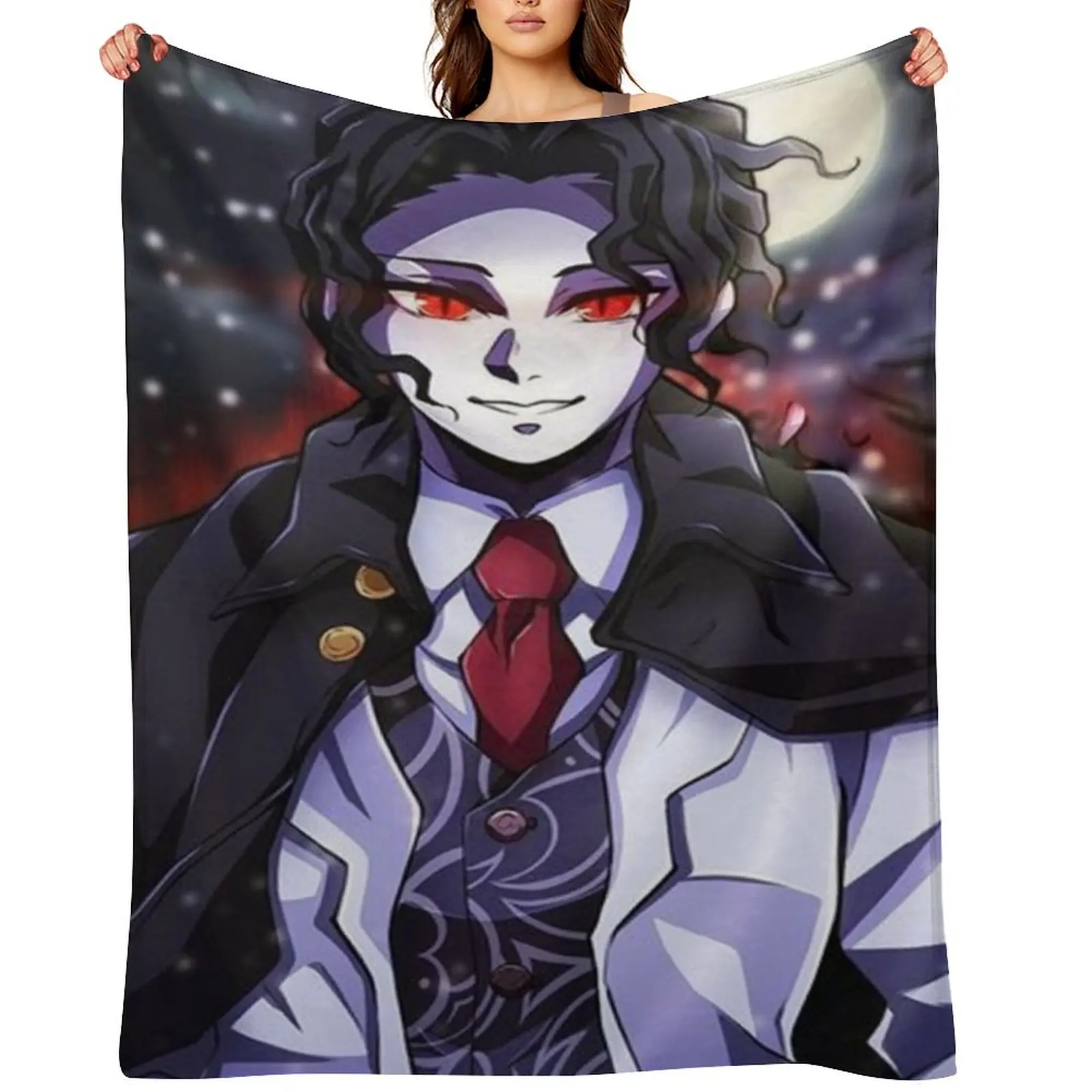 

Muzan Kibutsuji - Kimetsu no Yaiba Throw Blanket warm for winter Hairys Decoratives Multi-Purpose Blankets