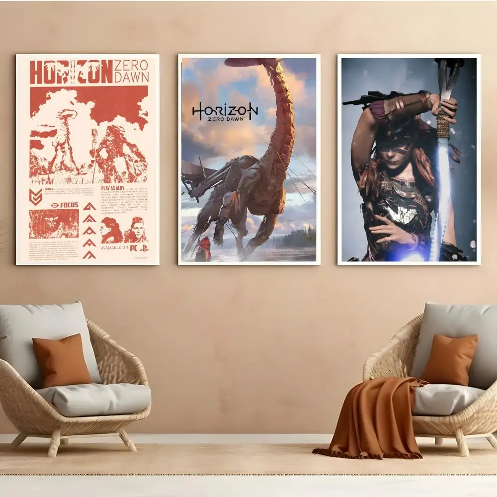 H-Horizon Z-Zero Dawn Game Poster HD أنيمي الساخن موضوع المغني/OST/فيلم مقاوم للماء عصا ذاتية ديكور المنزل