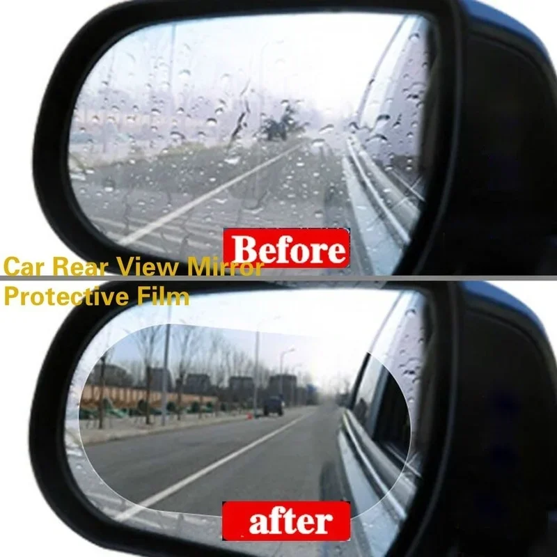 2Pcs Car Rearview Mirror Protective Film Anti Fog Clear Protective Film Car Window Rain Protector Waterproof Glass Stickers