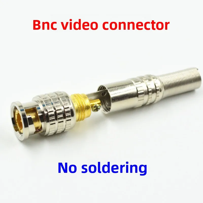 10Pcs free BNC connector, copper core BNC/Q9 monitoring engineering special video cable connector 75-3-4 -5 video cable head