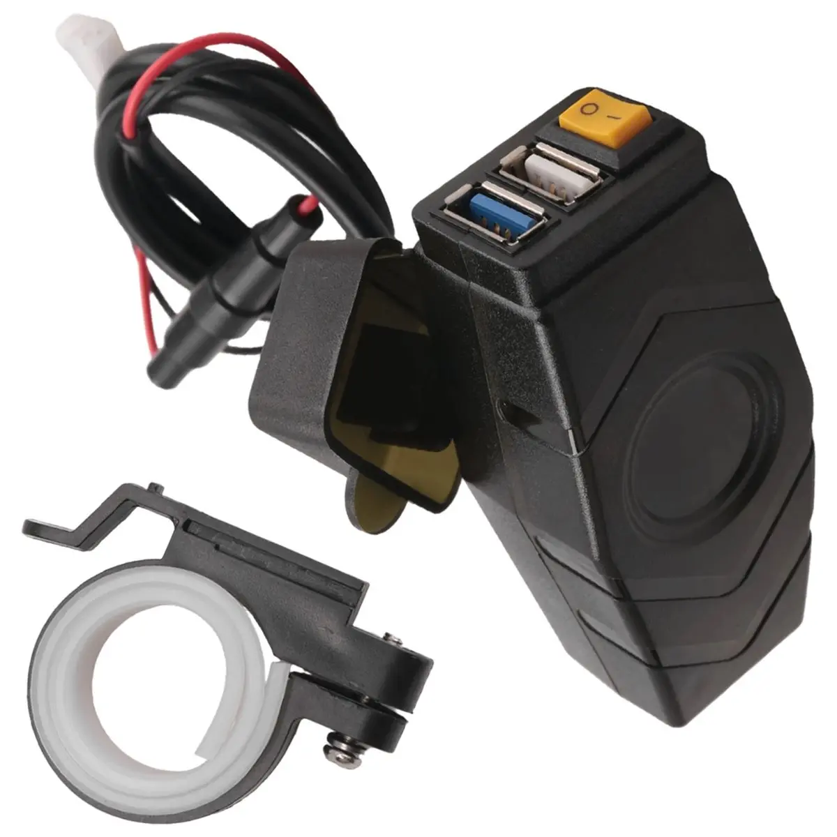 ■ C1FB 20-80V E-Bike Lenker USB-Ladegerät 24V 36V 48V 60V QC3.0 Schnellladeadapter (Rotes Licht)