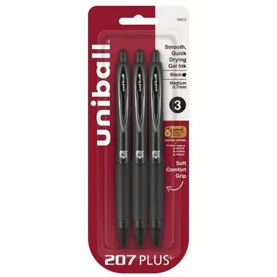 Gel Pens 3 Count Paper Black