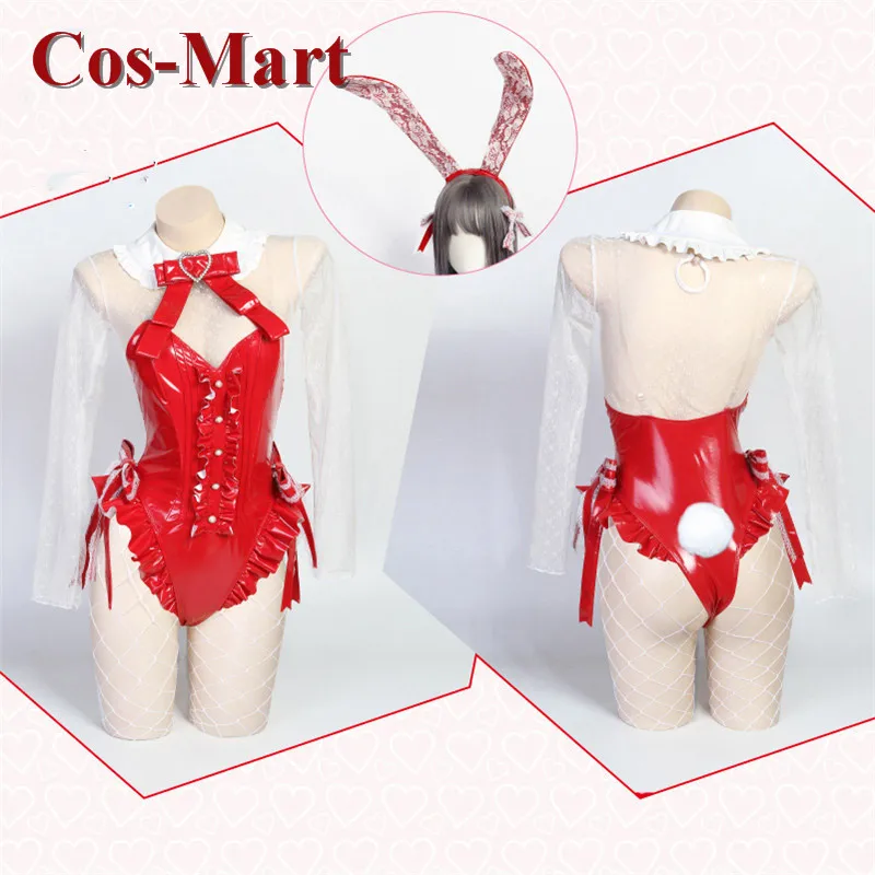

Cos-Mart прекрасный сладкий лакированный кожаный костюм кролика для девочек, карнавальный костюм, оригинальный дизайн, комбинезоны на Рождество, Новый год, День святого Валентина