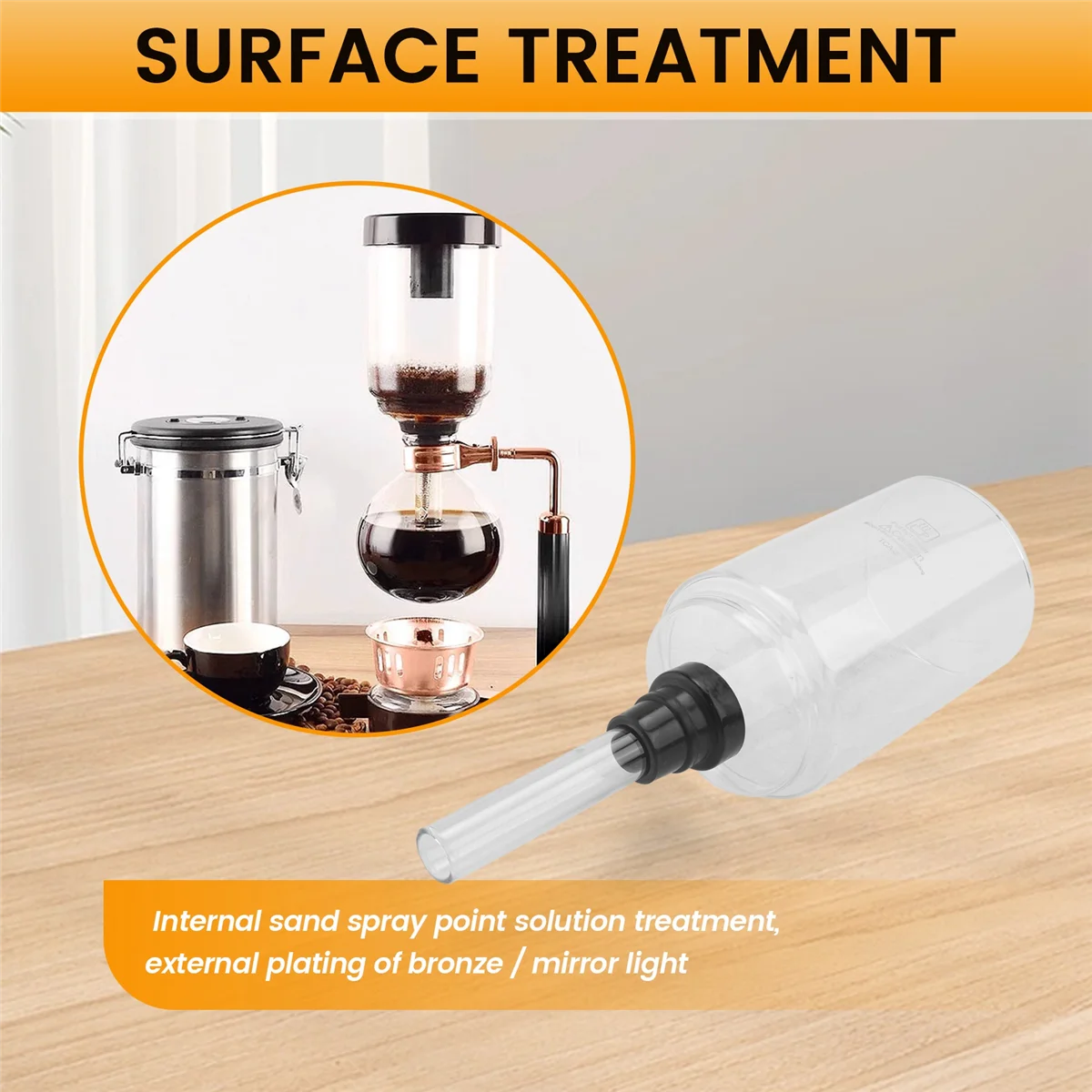 FUCQZ Accesorios para ollas de sifón de café TCA-3/5 tazas Reemplazo de piezas de cafetera de recipiente de vacío de sifón de vidrio de alta calidad(A)