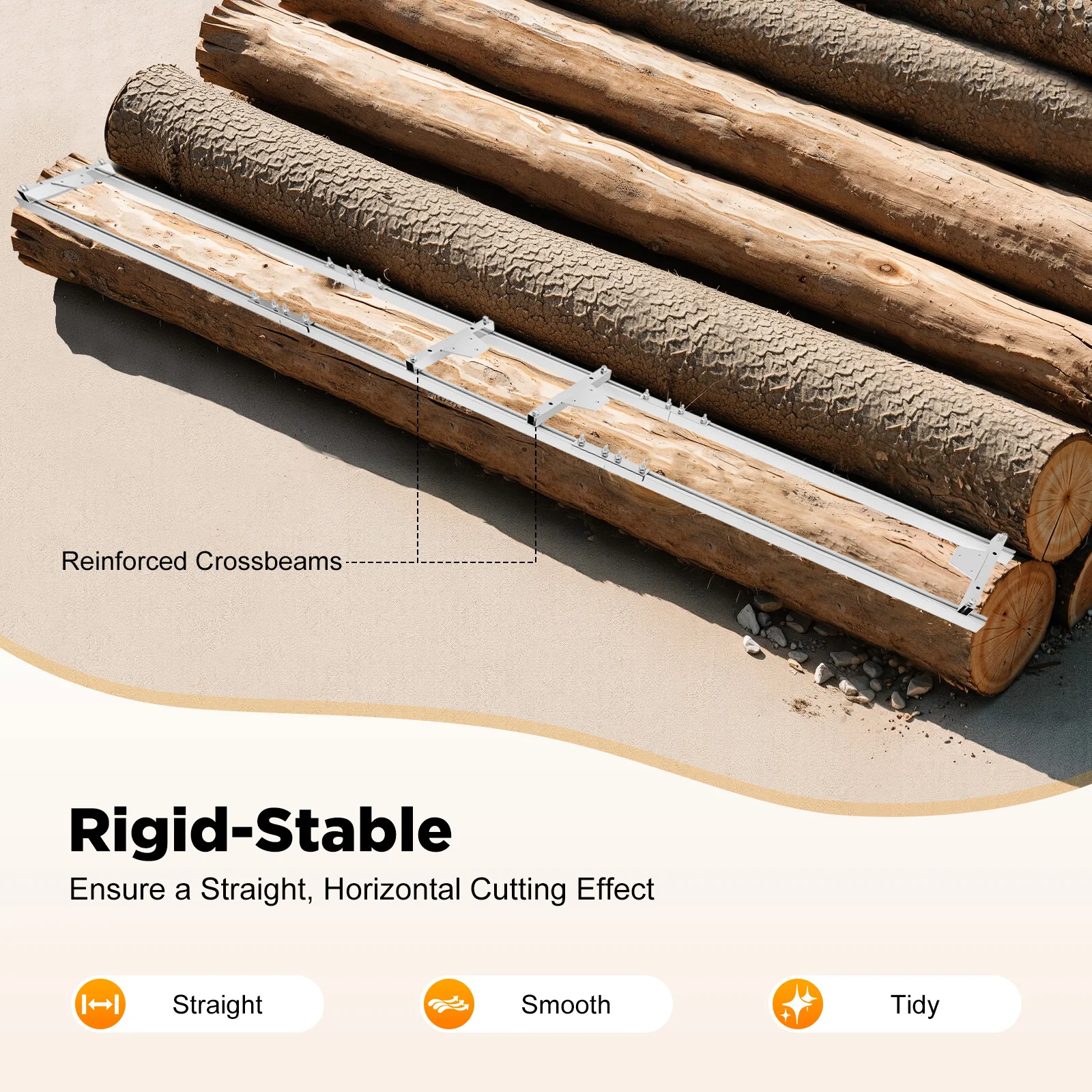 2.7M Chainsaw Mill Guide Rail Adjustable Thickness Stable Structure Lightweight for Cutting Logs into Flat Straight Boards