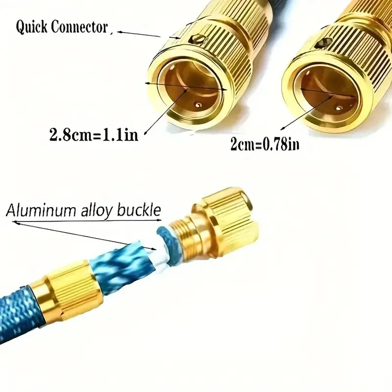 สายยางรดน้ำแบบขยายได้ แรงดันสูง สำหรับล้างรถ ปืนฉีดน้ำอเนกประสงค์ อุปกรณ์รดน้ำต้นไม้และทำความสะอาด 25 ฟุต-125 ฟุต