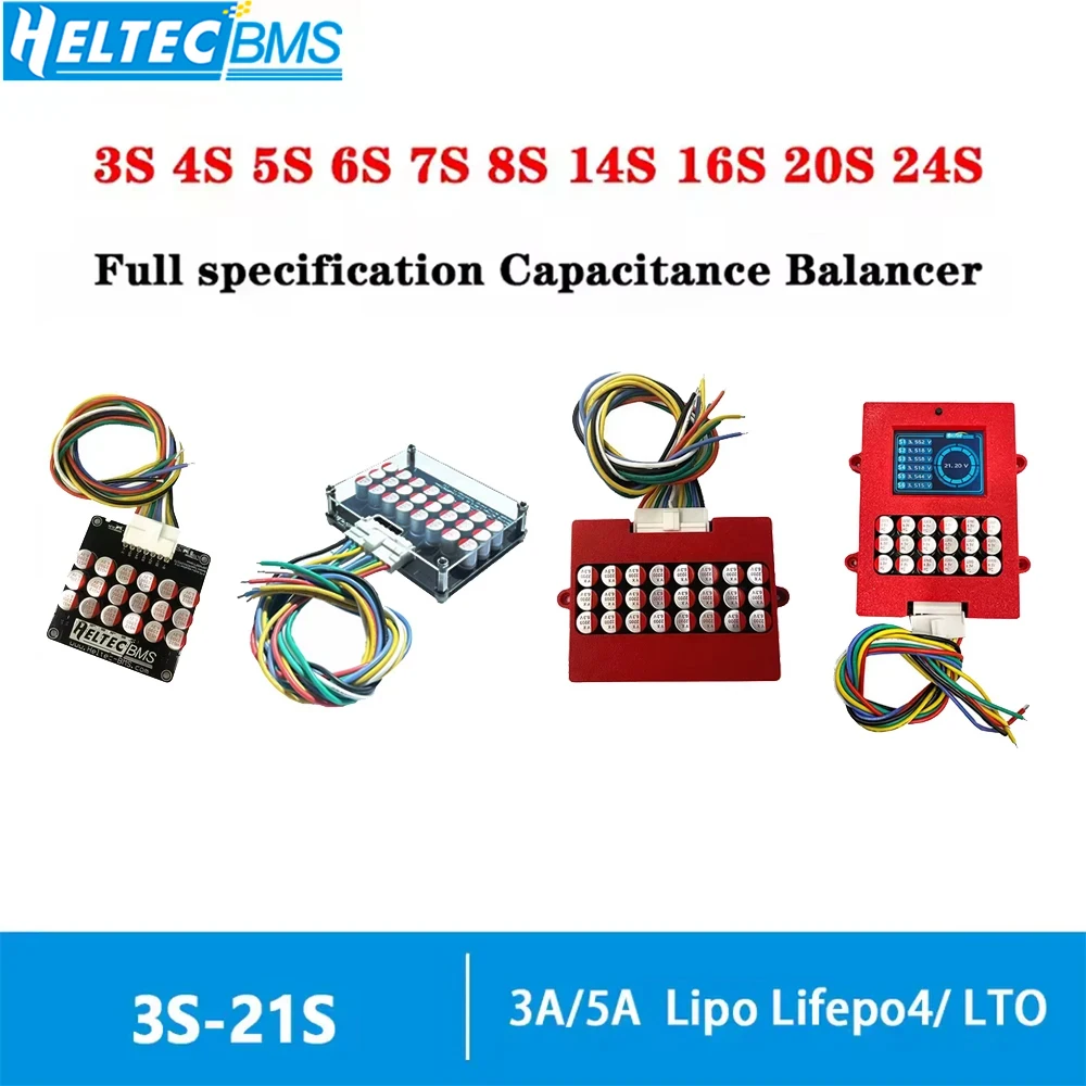 HeltecBMS 3S-21S Full specification Capacitance Balancer 3A 5A 5.5A Active Equalizer Balancer For Lifepo4 / Lipo/ LTO Battery