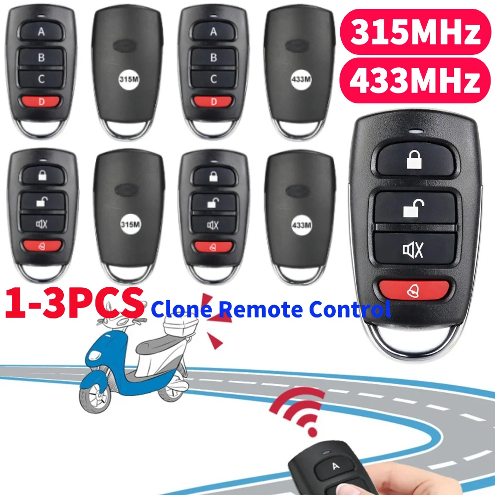 1-3Pcs 315MHz/433MHz Remote Control Duplicator Universal Garage Remote Controller Command Clone Self-copying Automation For Gate