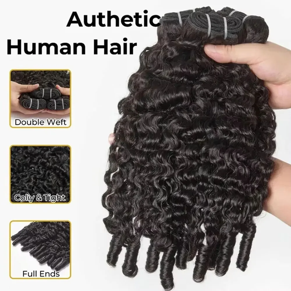Burmese Curly Human Hair Bundles Raw Human Hair Extensions 1  display picture 2