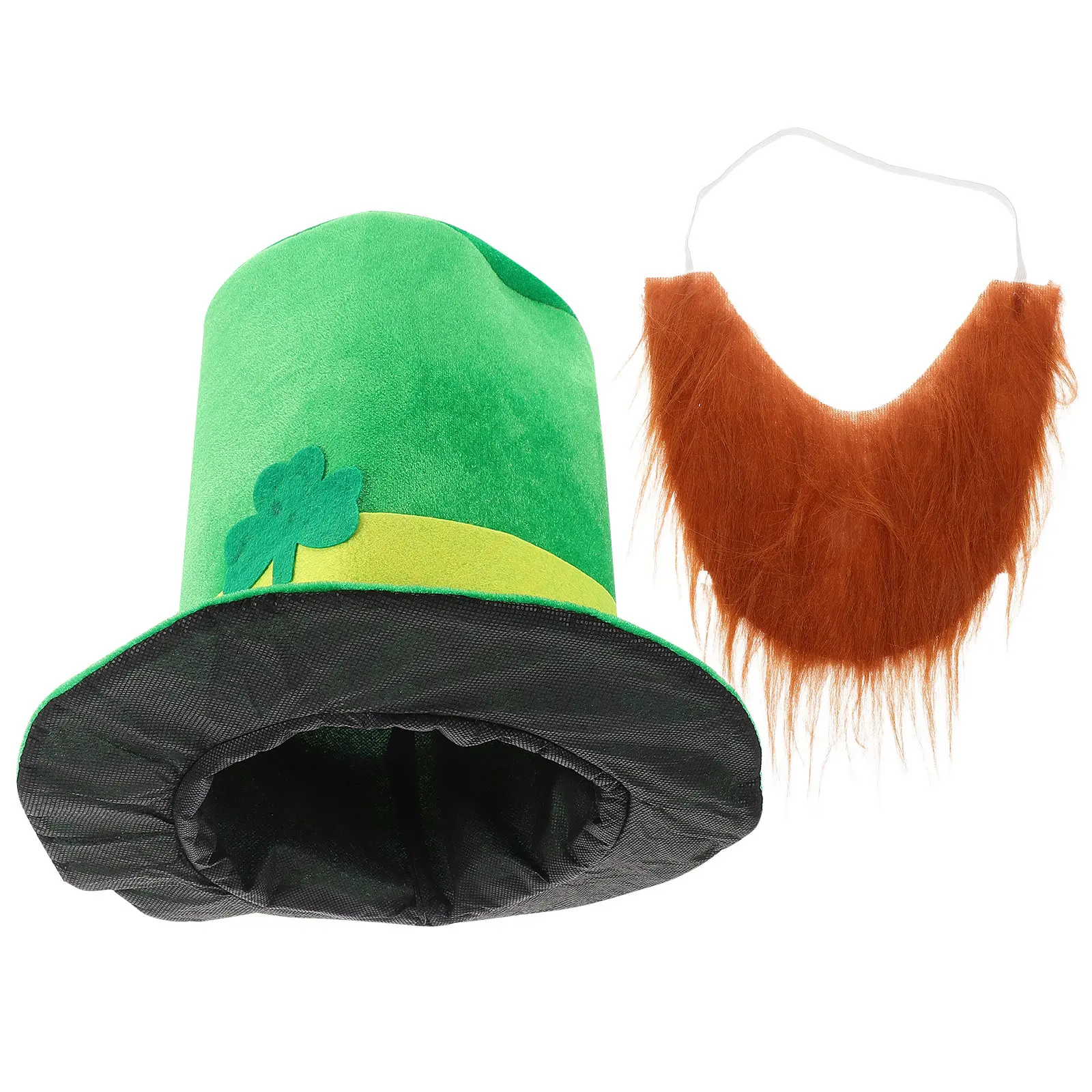 

St Patrick's Top Hat Shamrock Beard Irish Festival Accessory Party Supplies St Patricks Day Costume Green Top Hat