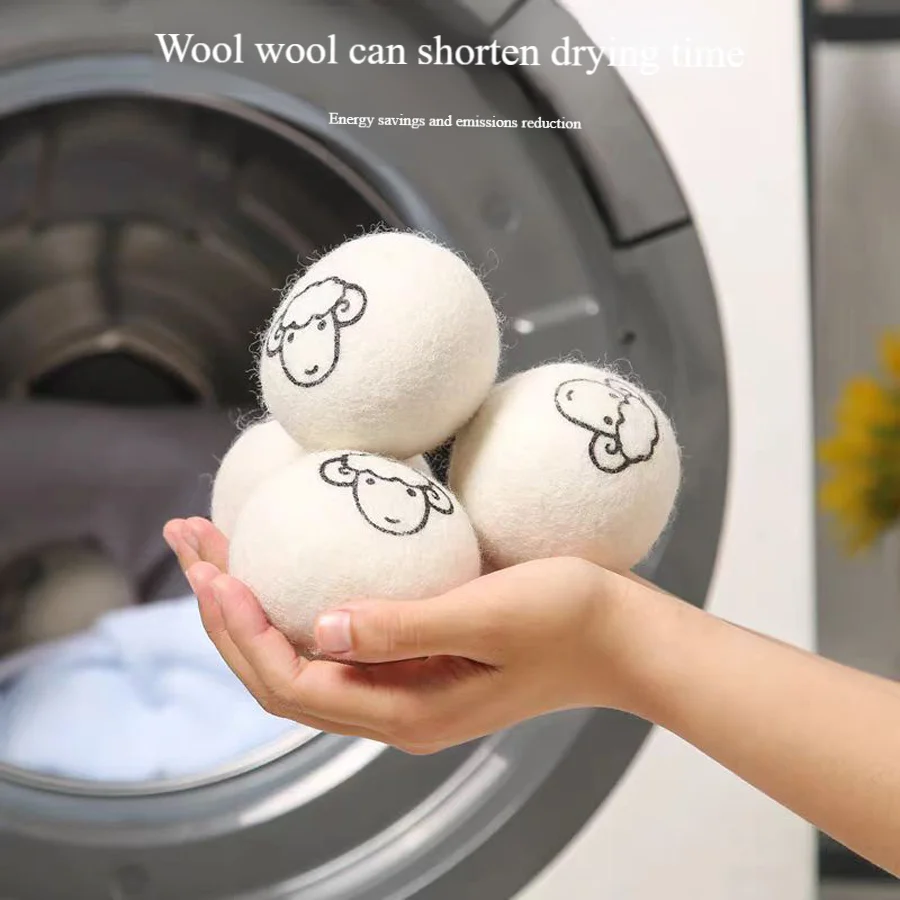 

3pcs Convenient Wool Dry Balls - Natural fabric softener, reusable, reduces wrinkles and saves drying time.