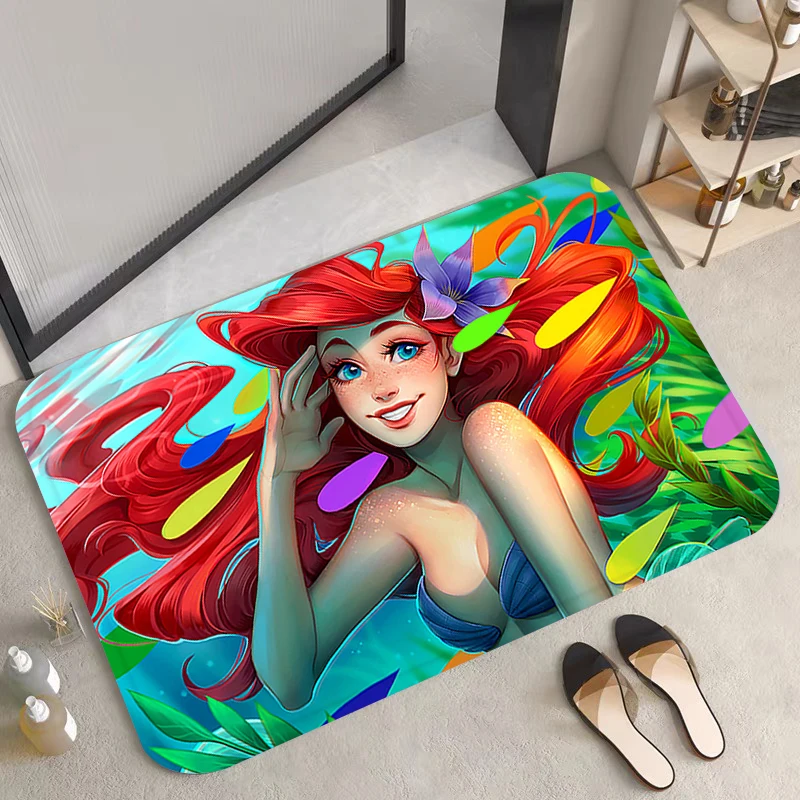 

Entrance Doormat Disney Princess Non-slip Bedroom Mat Halllway Carpet Kitchen Floor Mat Flannel Living Room Home Car Decor Bath