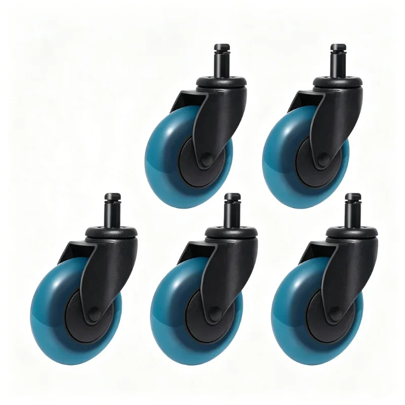 3 Inch Blue Fluorescent Chair Wheel 5 Pcs