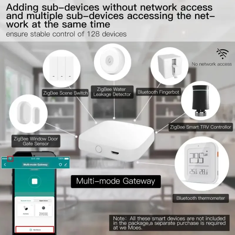 Imagem -04 - Tuya Smart Home Gateway Zigbee Hub Multi-mode Smart Home Controle Remoto para Alexa Google Home Aplicativo Gratuito Suporta 256 Sensores