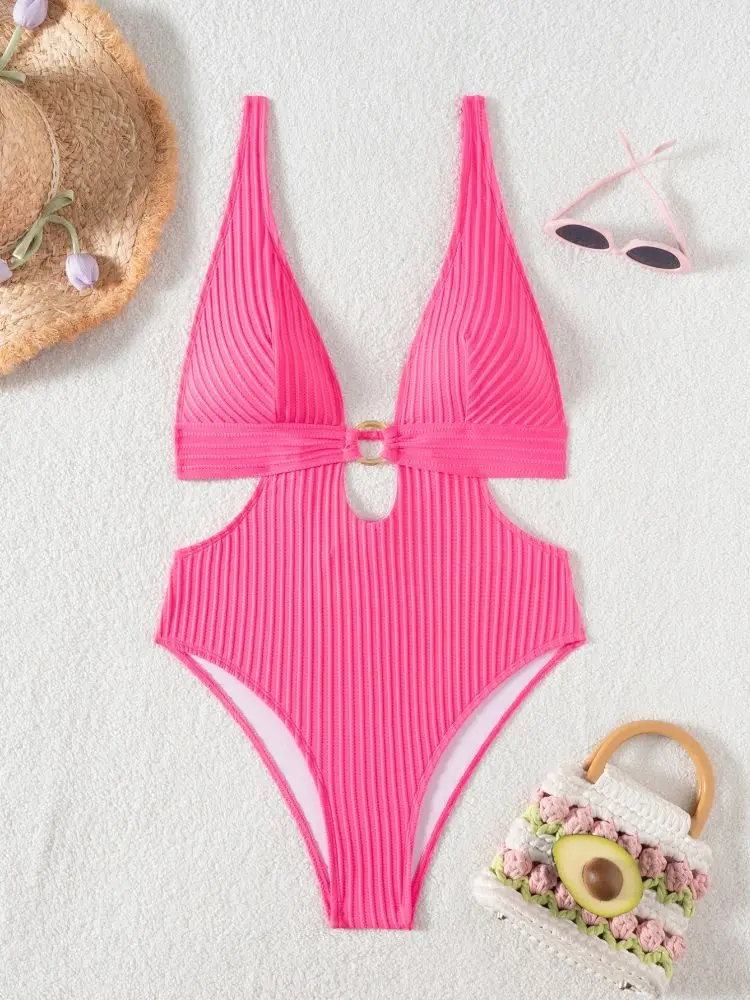 Cikini مثير قطعة واحدة 8 ألوان ملابس السباحة بلون الصيف ملابس الشاطئ المايوه للنساء